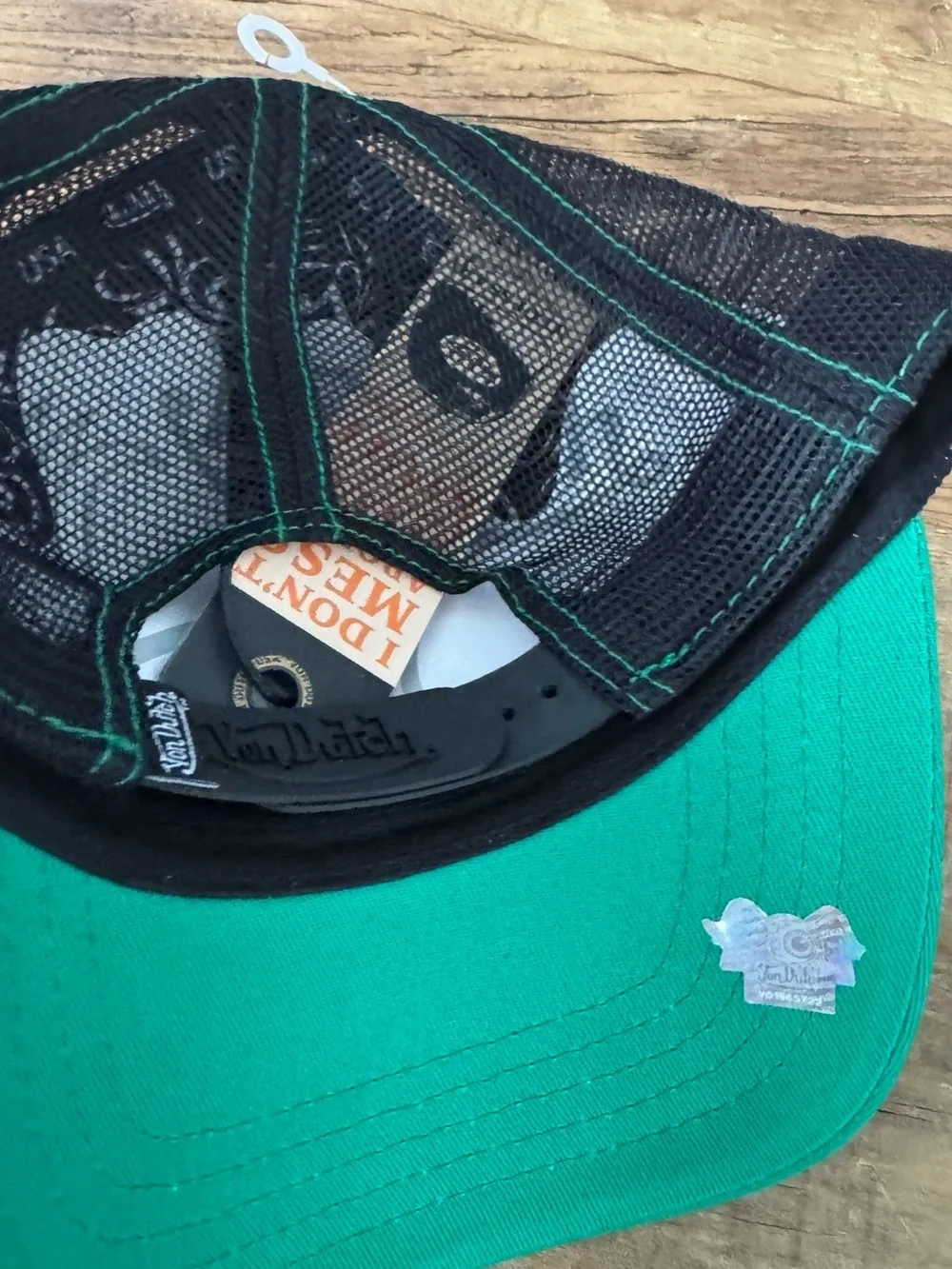 NWT Authentic Von Dutch Green & Black Trucker Hat ~ with authentic hologram!
